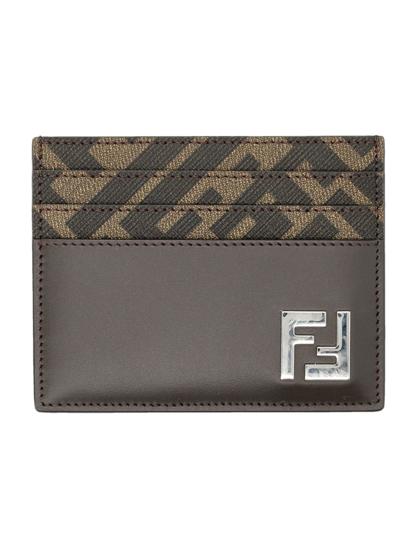 Fendi Ff Squared Card Holder With Metal Motif