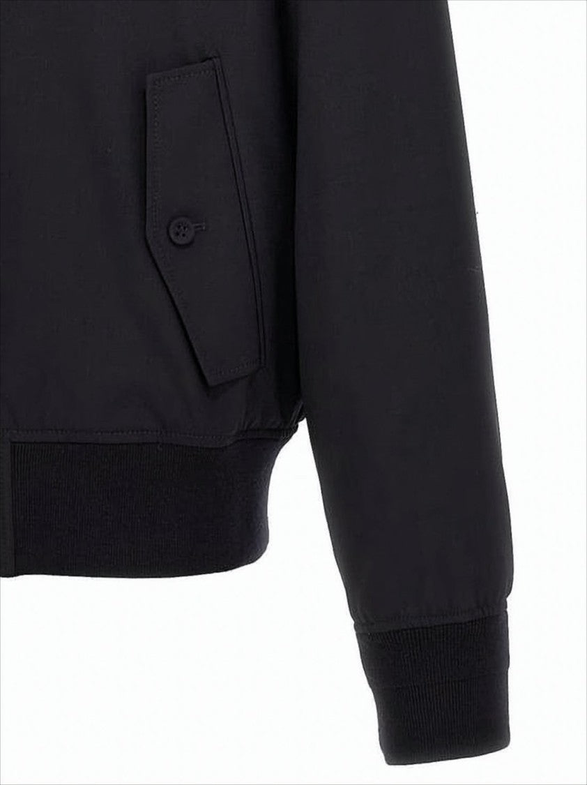 Givenchy High Collar Black Jacket With Button Closure And Ribbed Cuffs
