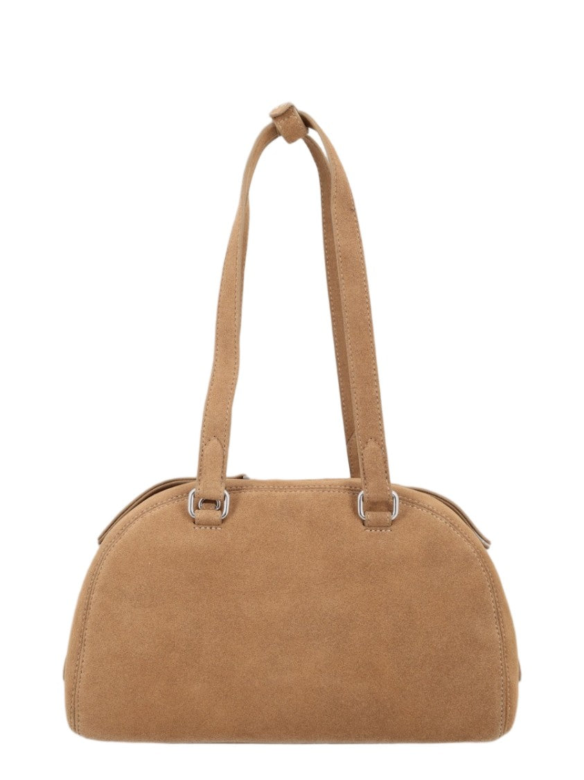 Diesel Tan Silver-Tone Hardware Suede Medium Handbag