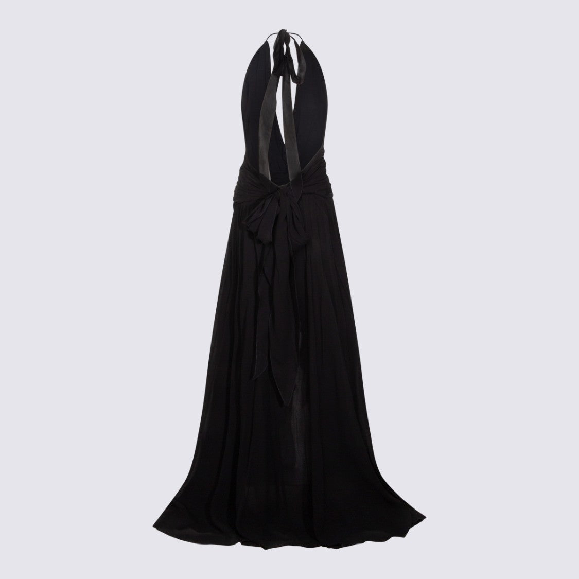 Blumarine Maxi Dress With Deep V-Neck Collar