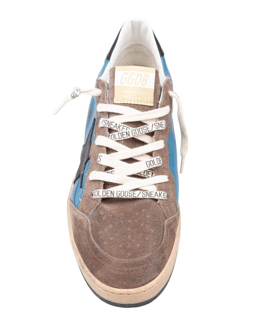 Golden Goose Ballstar Suede Sneakers, Grey And Blue