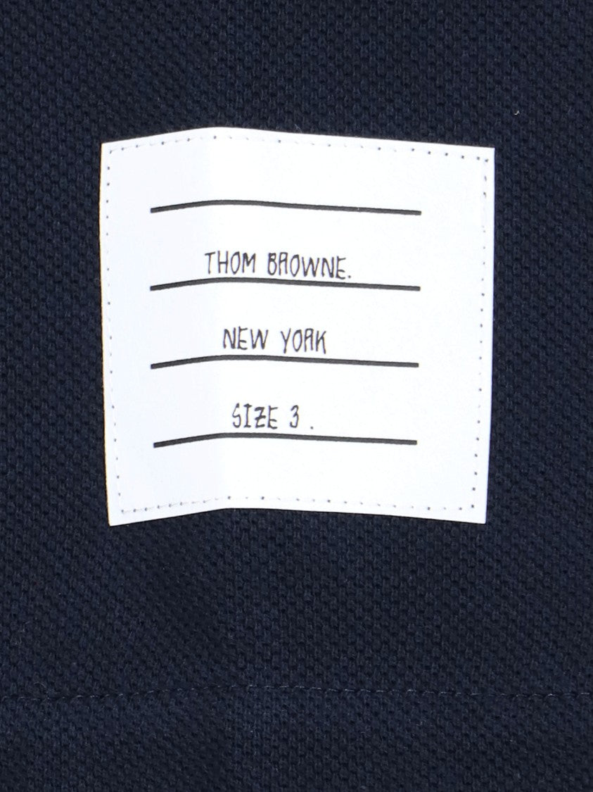 Thom Browne Crew Neck Cotton T-Shirt With Distinctive Logo