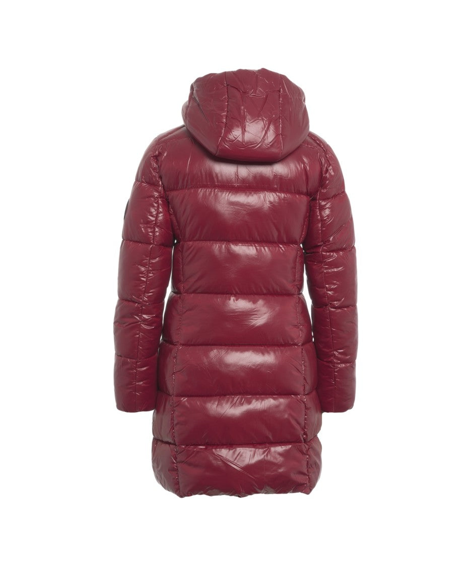Save The Duck Knee-Length Puffer Jacket With Plumtech Insulation And Glossy Finish
