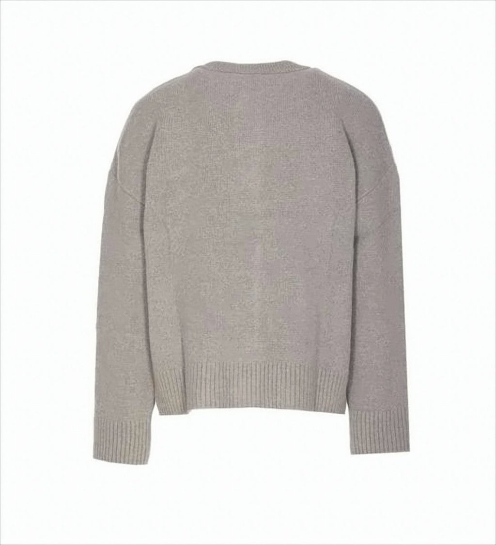 Ami Paris Alpaca Blend Cardigan With Intarsia Heart Design