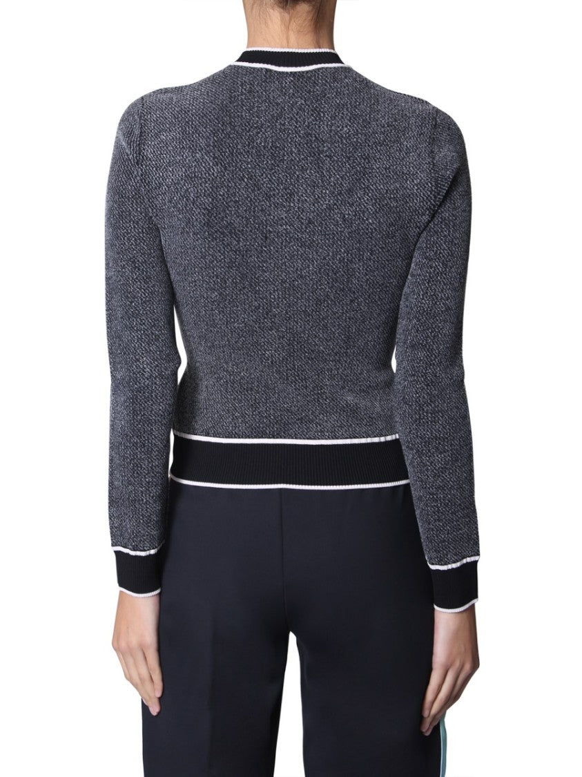 Off-White Textured Knit Cropped Sweater