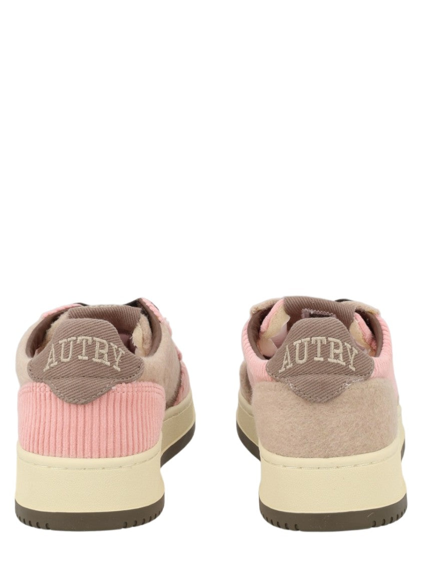Autry Multicolour Velvet Brown Accent Low-Top Sneakers
