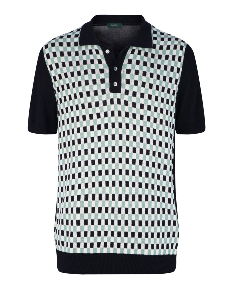 Slowear Zanone Slim-Fit Geometric Polo Shirt