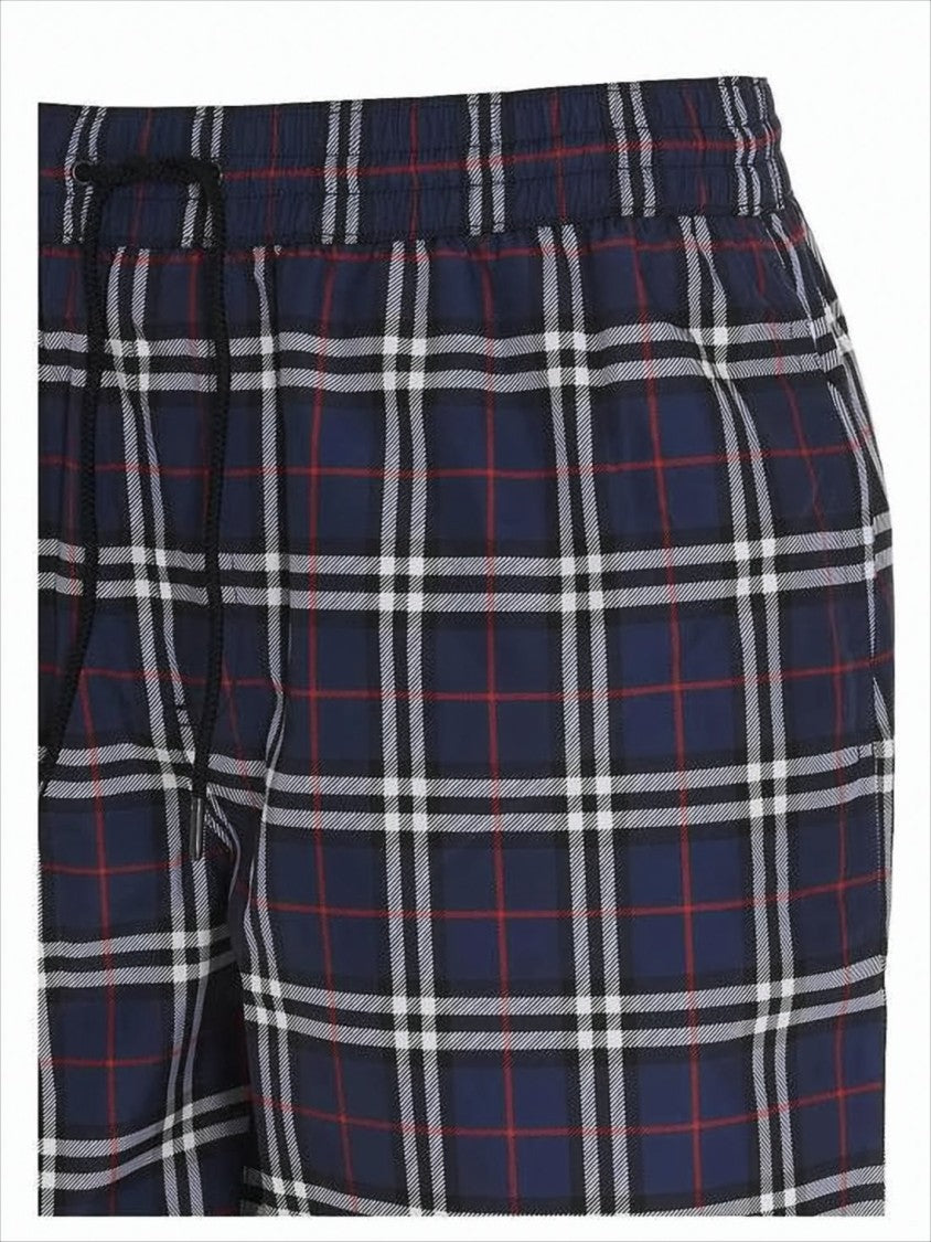 Burberry Plaid Swim Shorts With Elastic Waistband