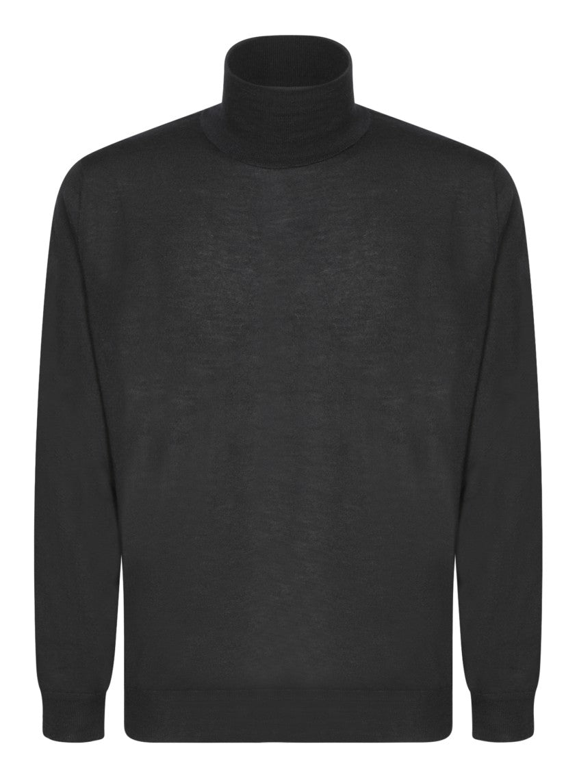 Dell'oglio High Neck Black Cashmere Knitwear
