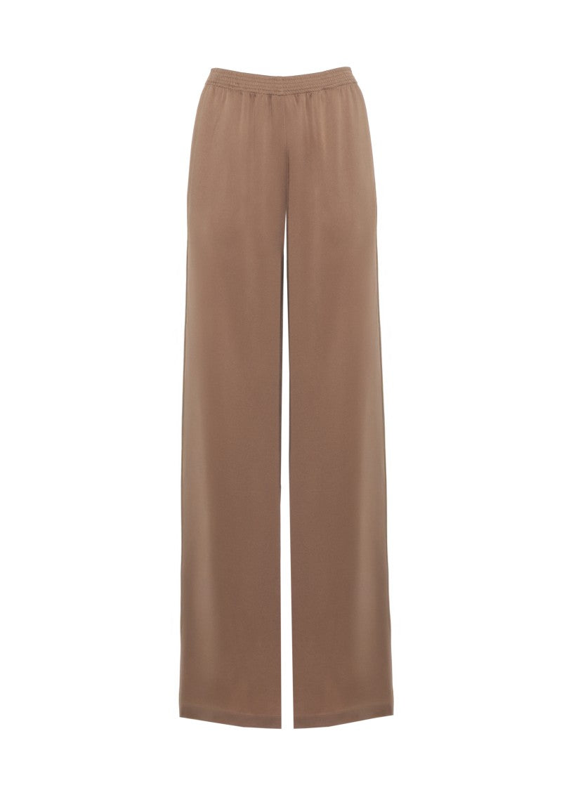 Fabiana Filippi Brown Drawstring Viscose Straight-Leg Pants