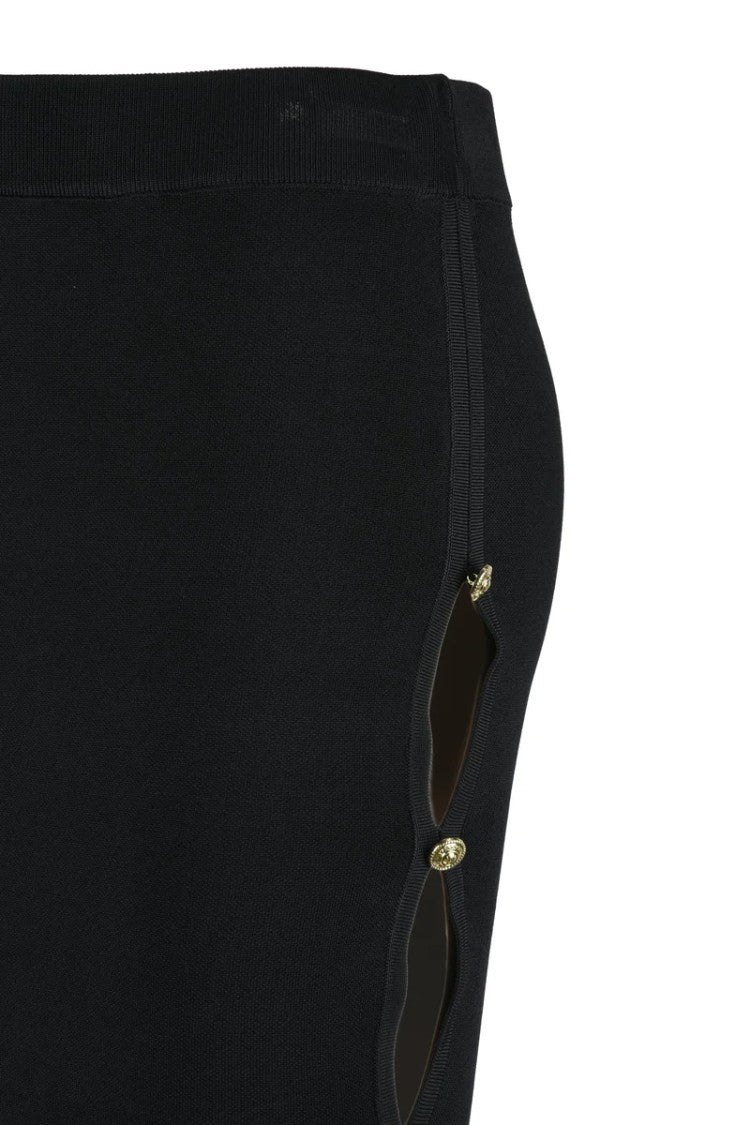 Versace Jeans Couture Black Knit Midi Skirt