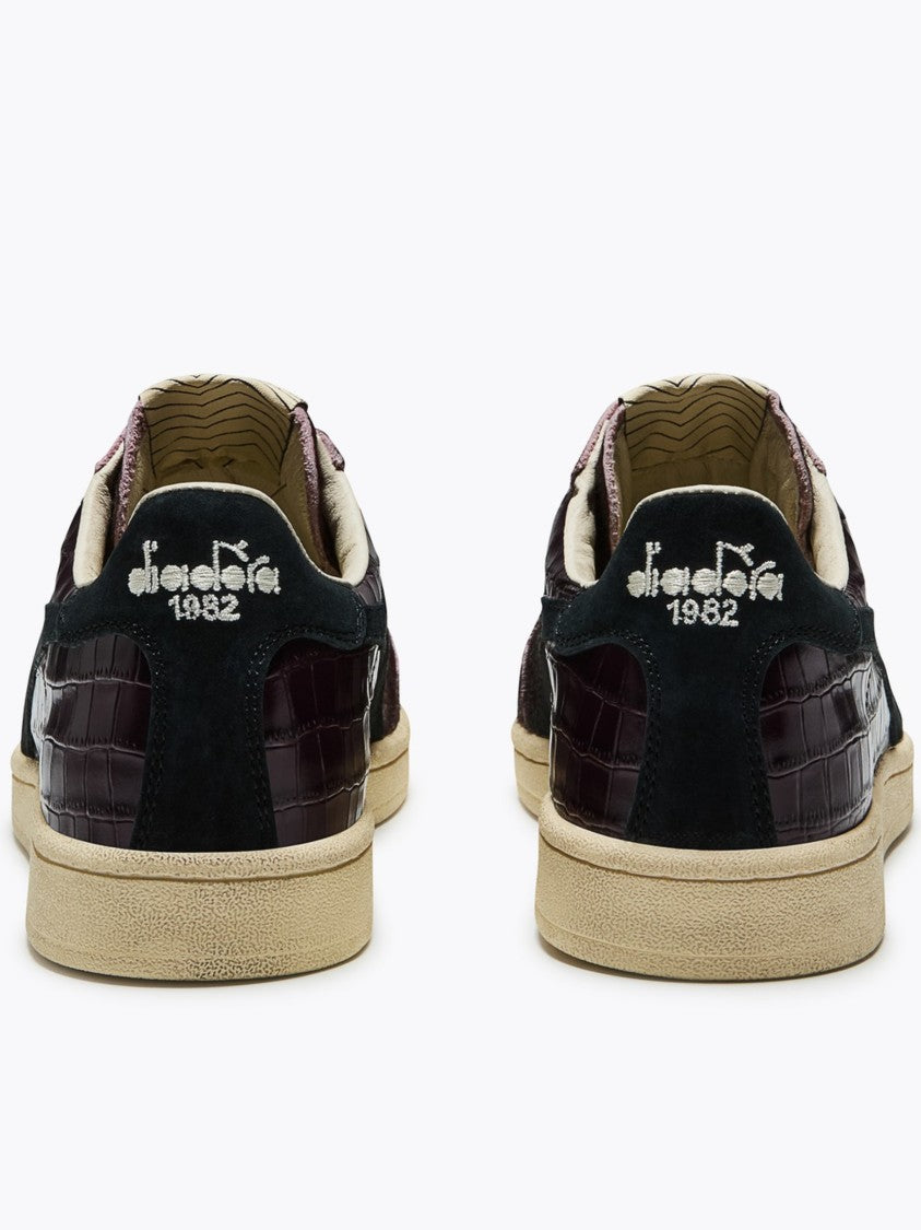 Diadora Croc-Embossed Pony Hair Low-Top Sneakers