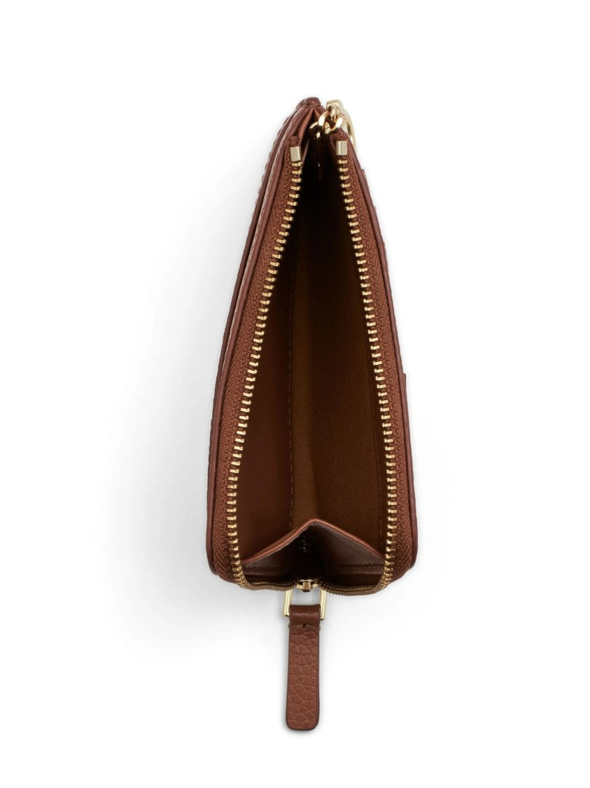 Marc Jacobs Brown Leather Top Zip Multi Wallet