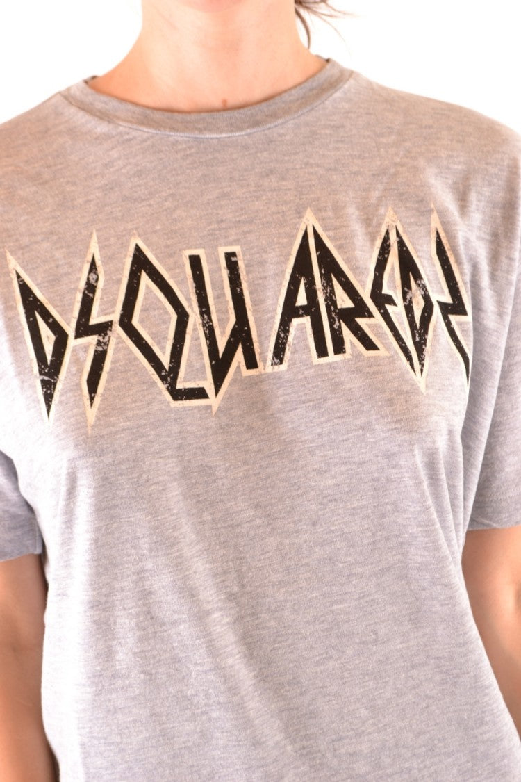 Dsquared2 Heather Grey T-Shirt With Bold Graphic Design