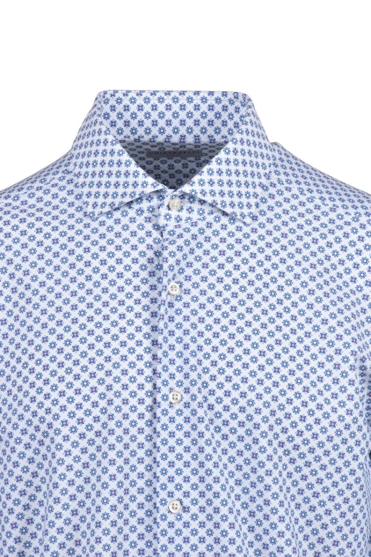 Ghirardelli Next White/Blue Polyamide Elastane Men's Next Stretch Shirt