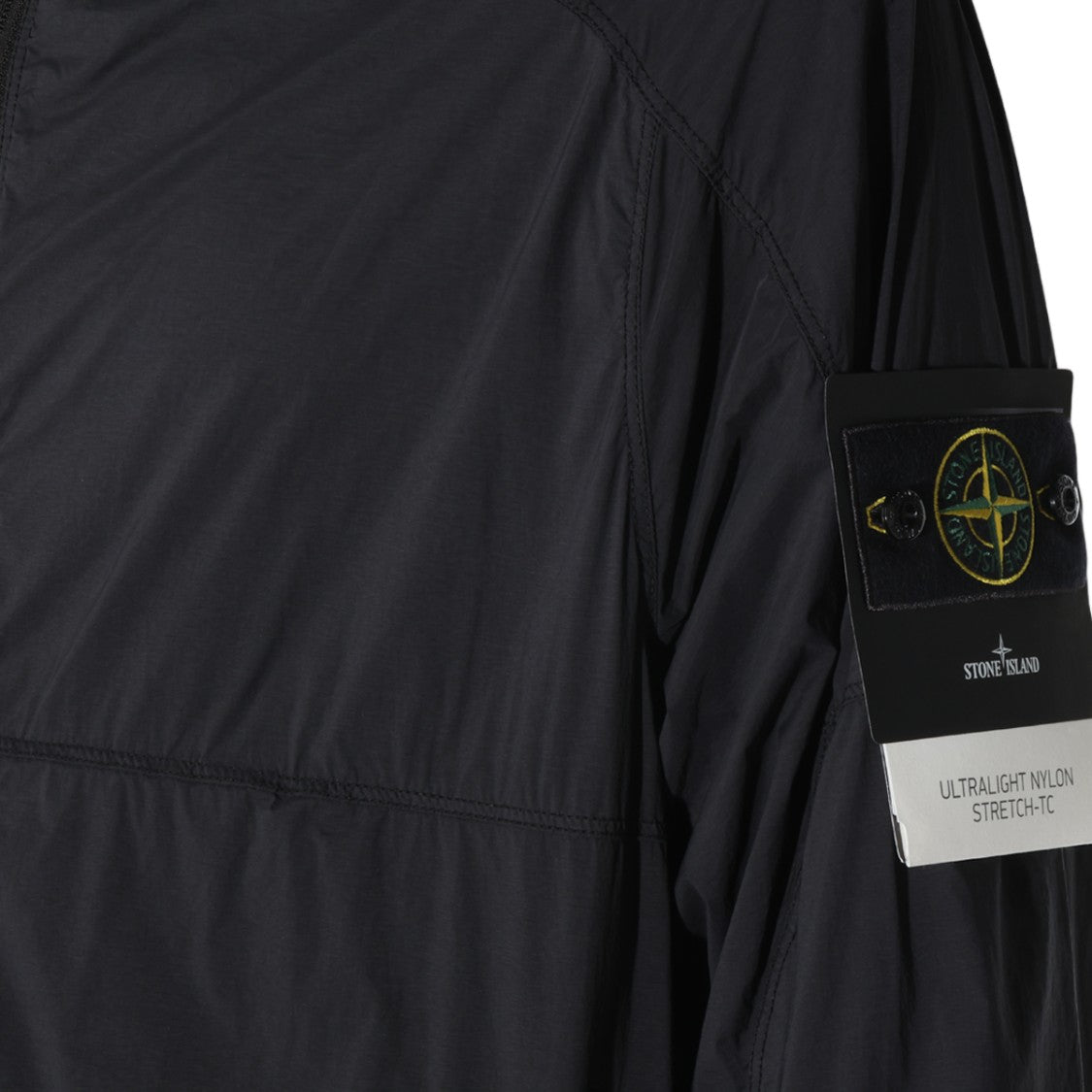 Stone Island Minimalist Black Hooded Adjustable Hem Jacket