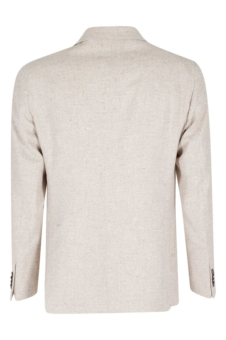 Tagliatore Brown Montecarlo 1 Mesh Effect Cotton-Blend Blazer