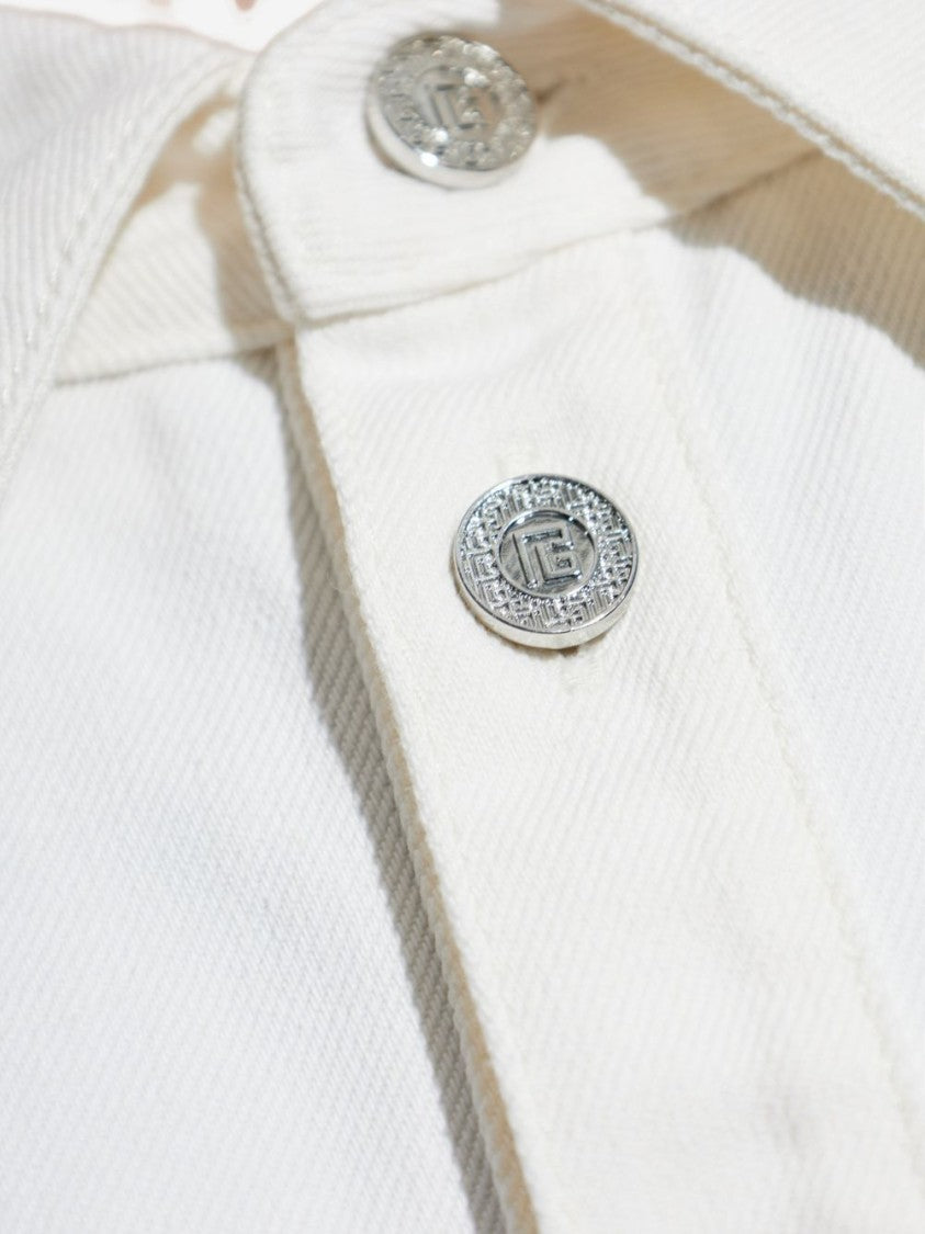 Balmain Relaxed Fit White Cotton Shirt