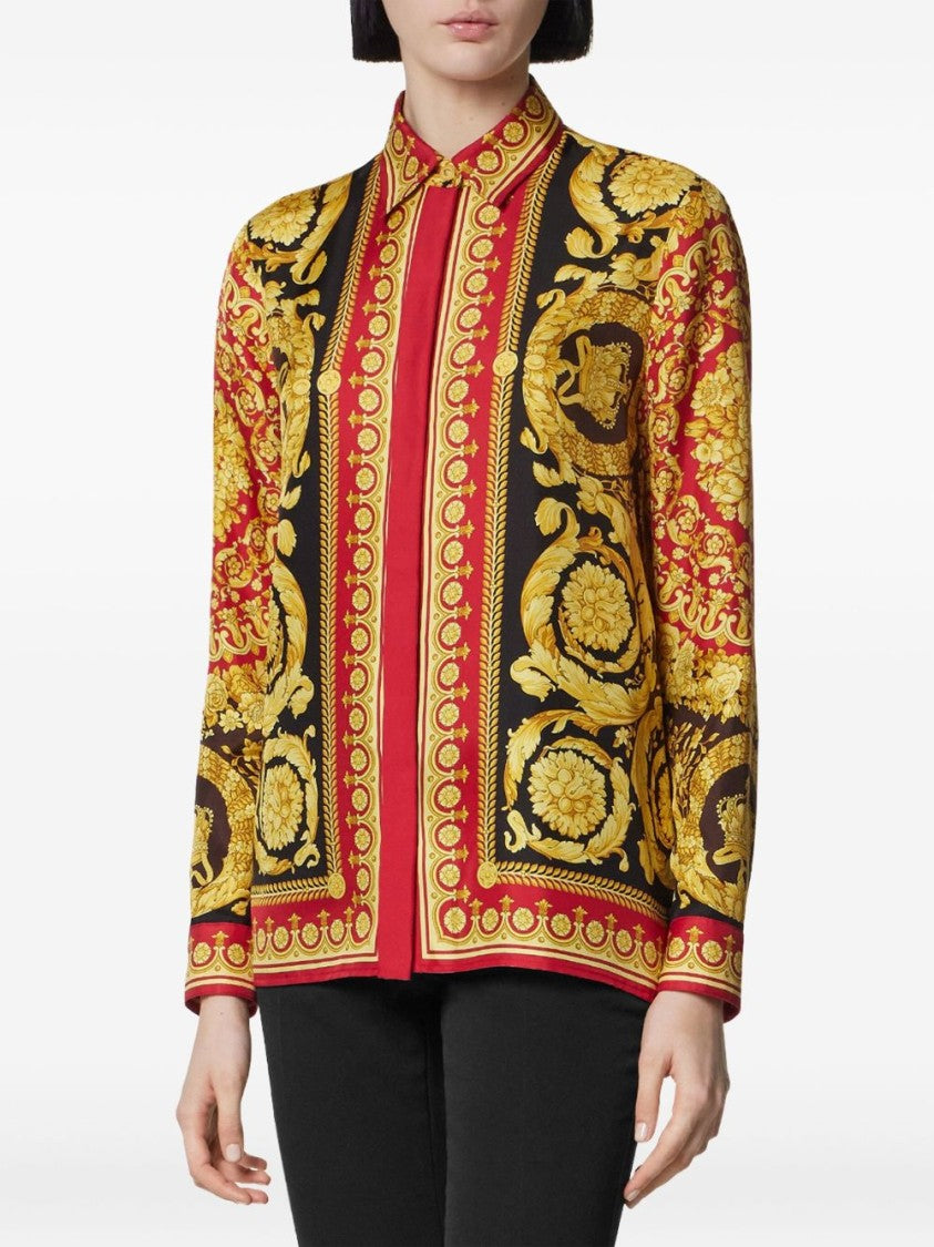 Versace Baroque Print Long-Sleeve Top