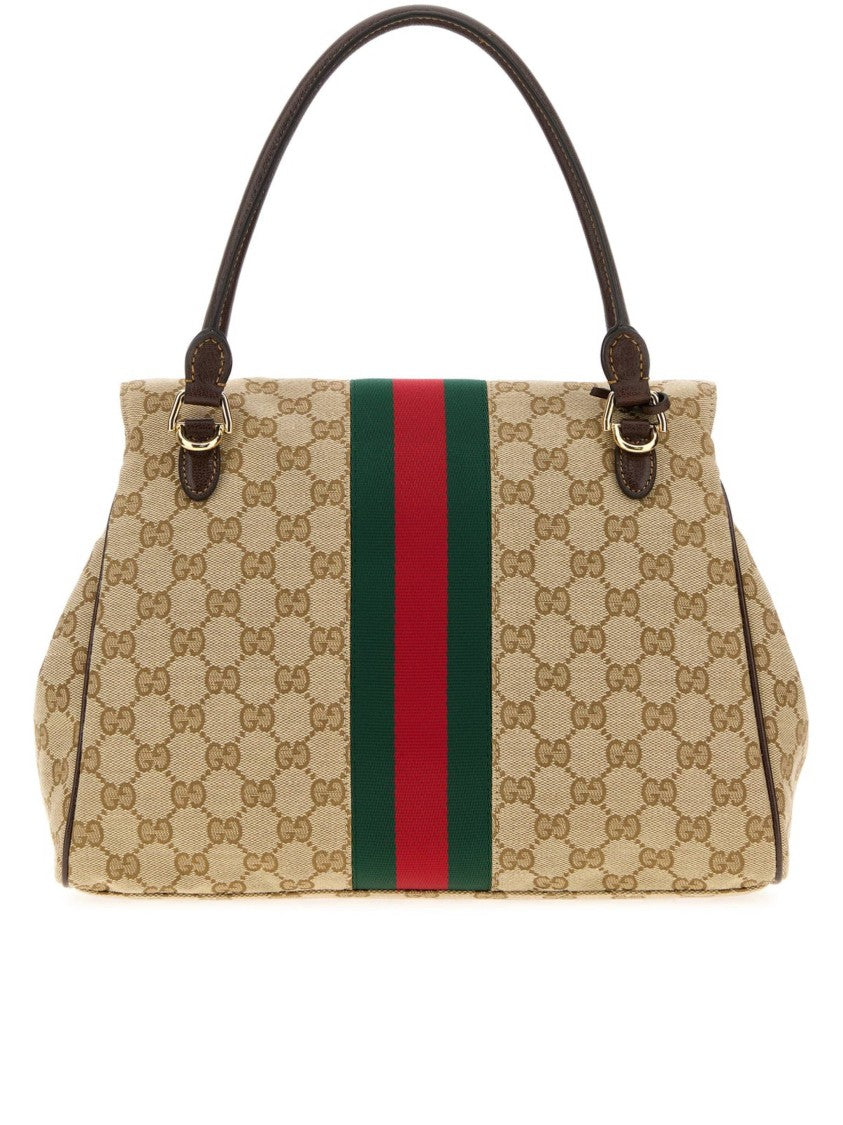 Gucci Horsebit Monogram Canvas Handbag