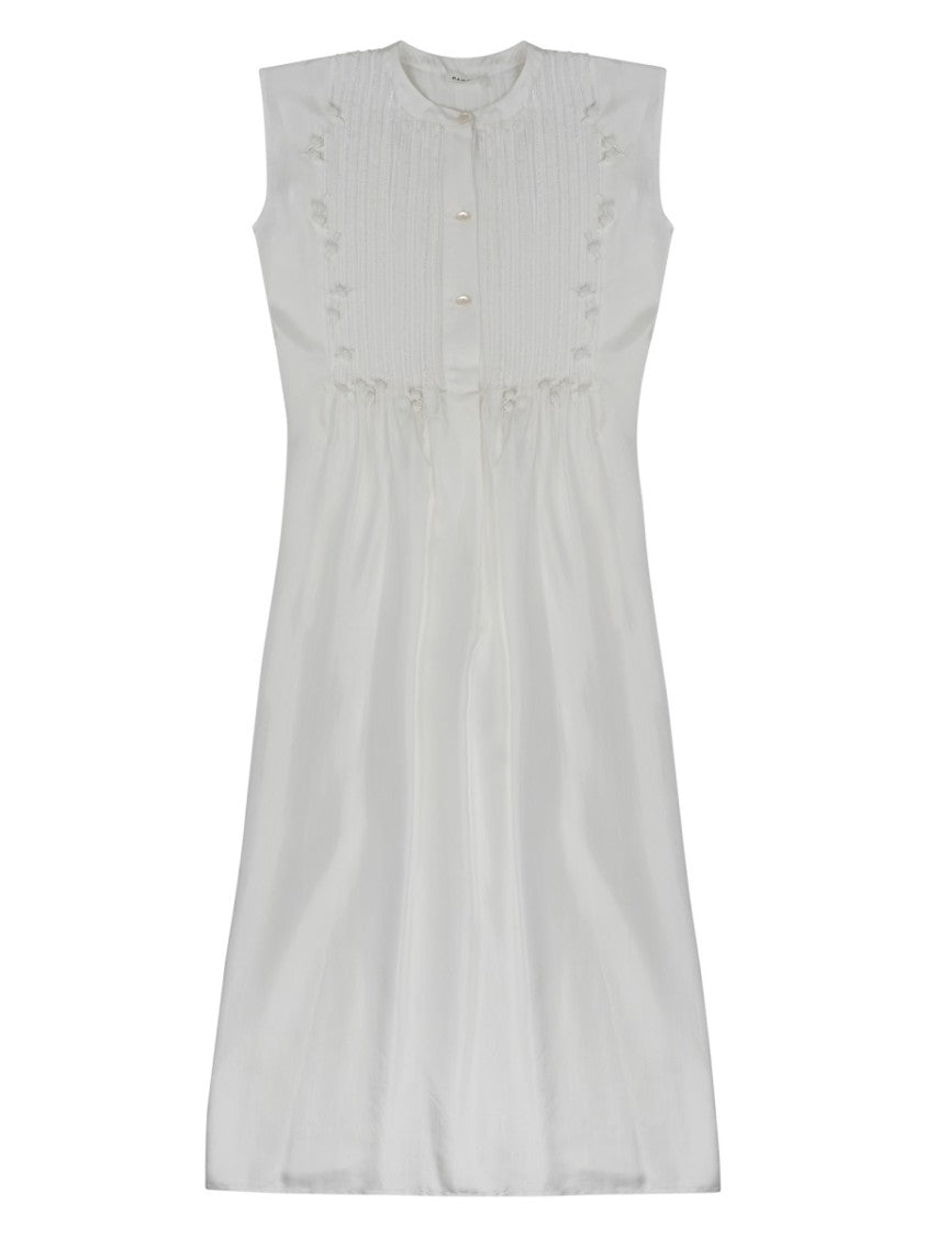 P.A.R.O.S.H. Silk Sleeveless Dress With Pintuck Detailing