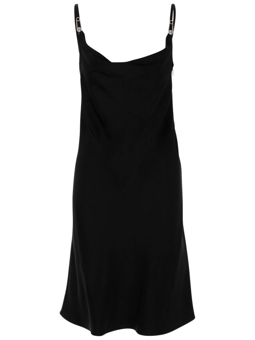 Versace Satin Dress With Medusa Pin