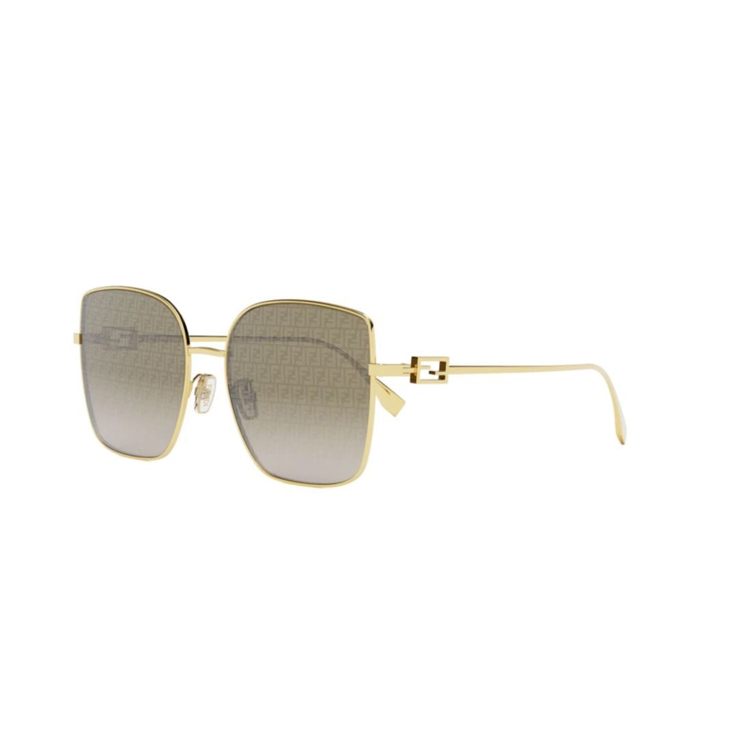 Fendi Fe40013u Square-Frame Gold Metallic Sunglasses