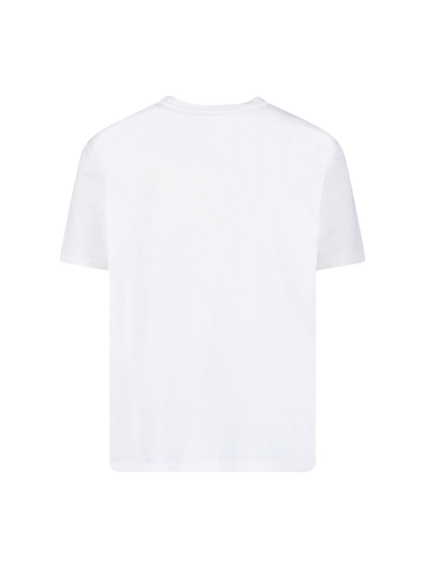 Balmain Crew Neck T-Shirt With Bold Green Logo Print