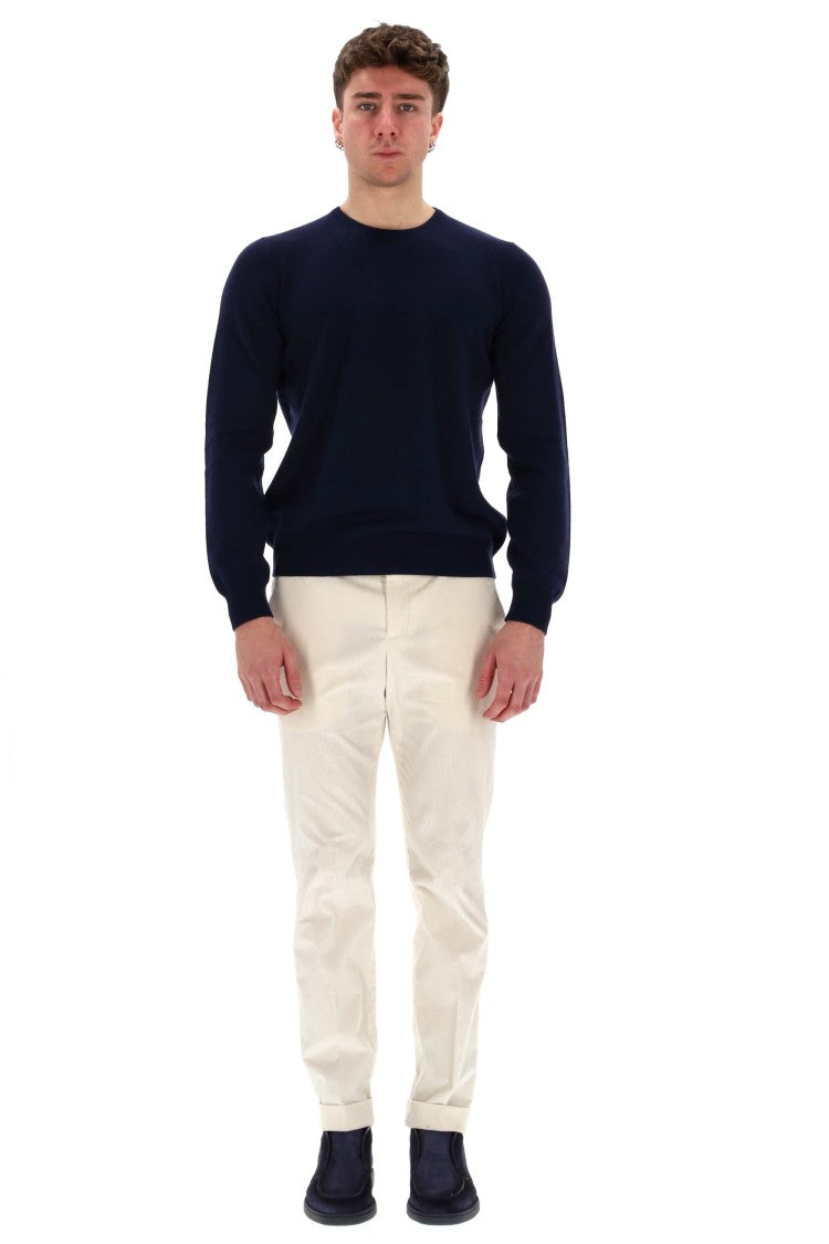 Barba Wool-Cashmere Crewneck Sweater