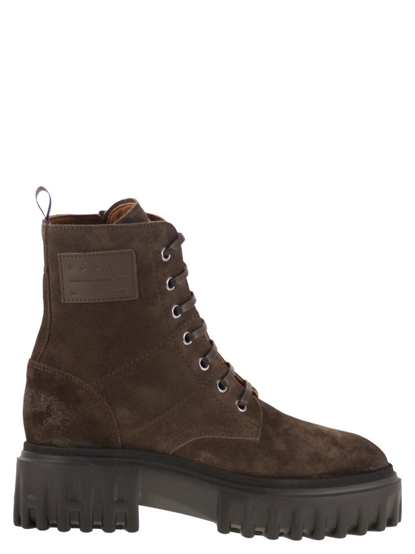 Hogan H700 - Suede Combat Boots