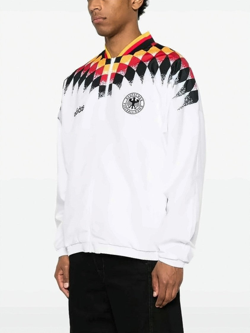 Adidas Geometric Pattern Zip-Up Jacket With Ribbed Collar
