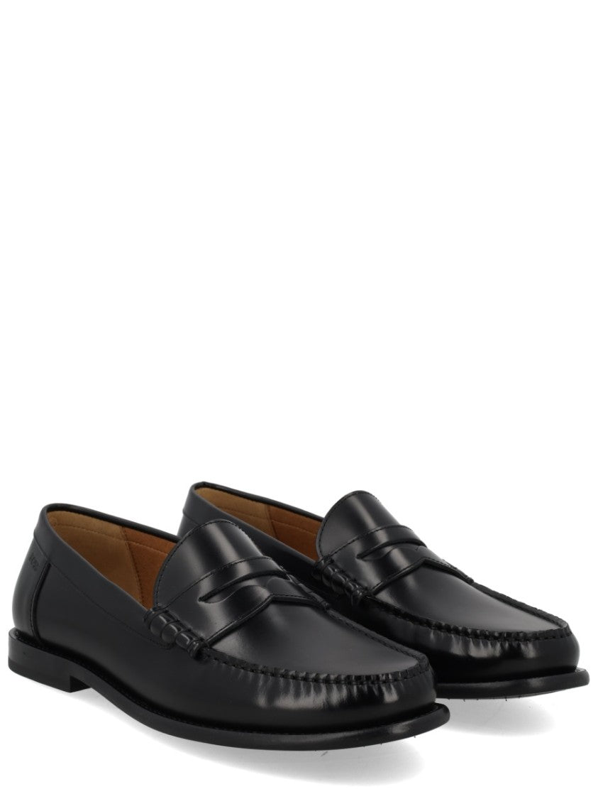 Boss Polished Cowhide Leather Penny Loafers