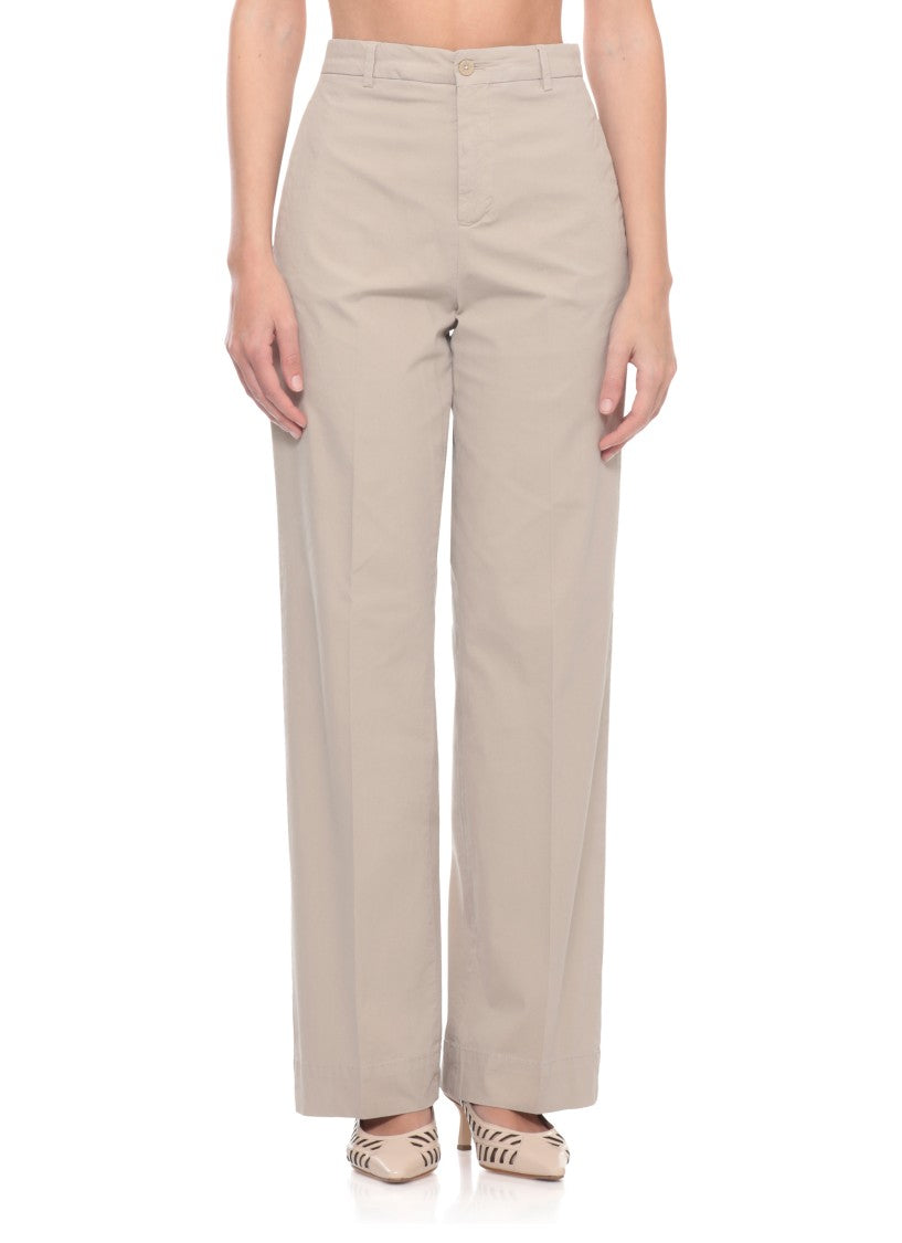 Briglia 1949 Beige Lutetigw Cotton Wide-Leg Pants