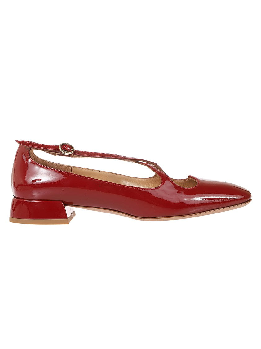 A. Bocca Leather Ankle Strap Shoes With Cut-Out Design