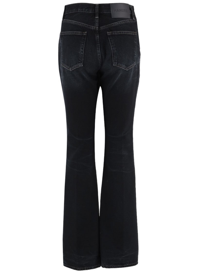 Haikure Dark Denim Jeans With Classic Five-Pocket Design And Subtle Fading
