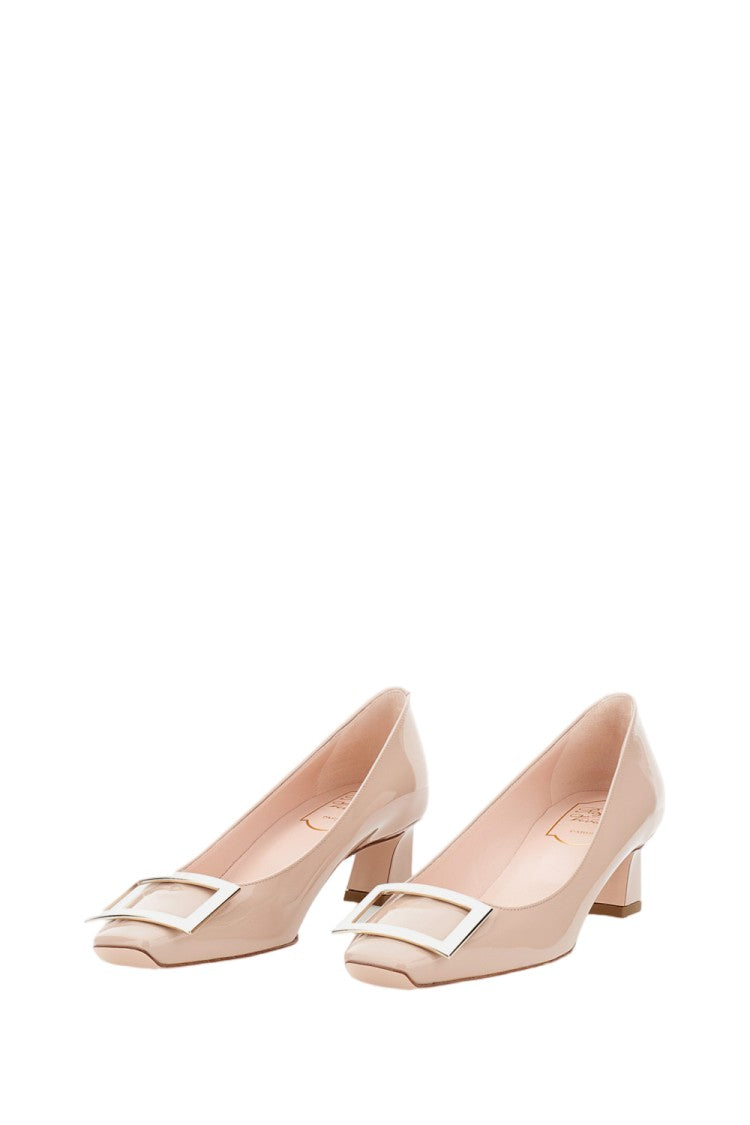 Roger Vivier Patent-Finish Pointed Toe Pumps With Metallic Buckle
