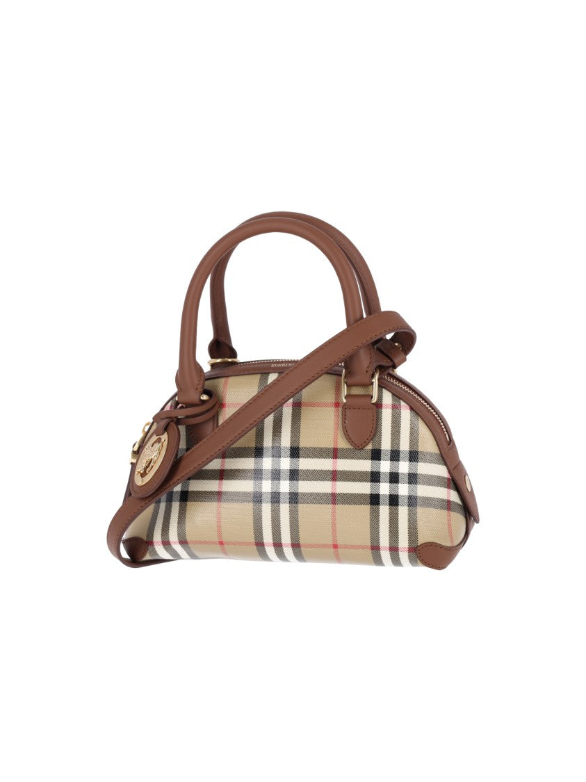 Burberry Beige Primrose Check Canvas Shoulder Bag