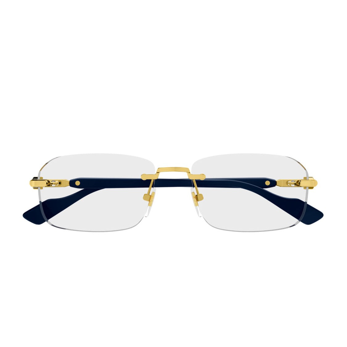 Gucci Gold Rimless Rectangular Eyeglasses