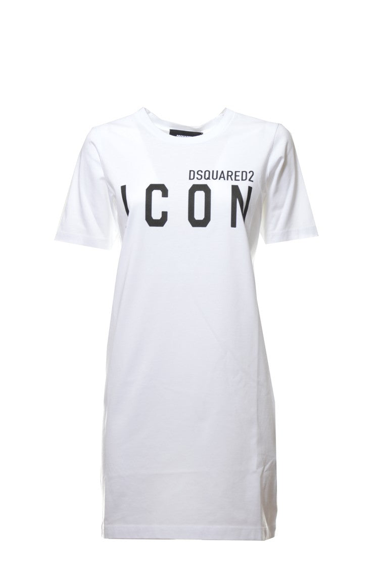 Dsquared2 Icon Renny White Cotton Dress