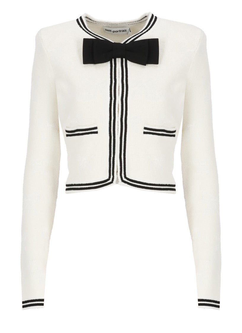Self-Portrait Ivory Cotton Cardigan
