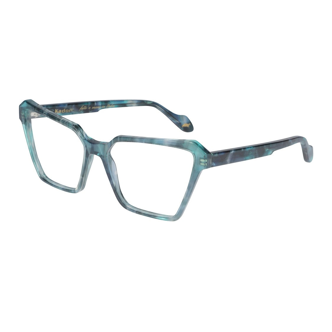 Kador Vanessa Light Oversized Square Frame Eyeglasses With Marbled Teal