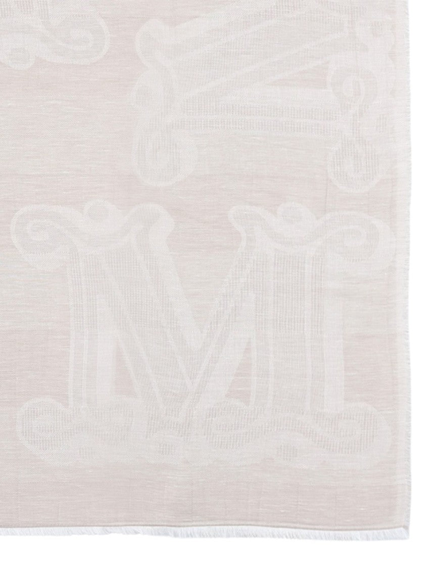 Max Mara Rectangular Jacquard Fringed Linen-Blend Stole