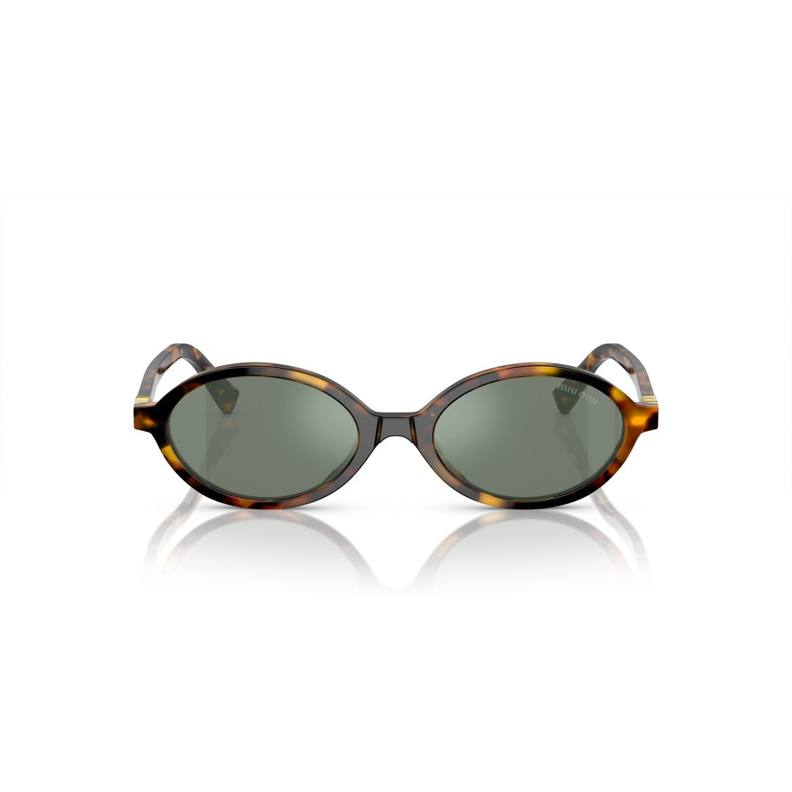 Miu Miu 0Mu 04Zs Tortoiseshell Acetate Oval Sunglasses