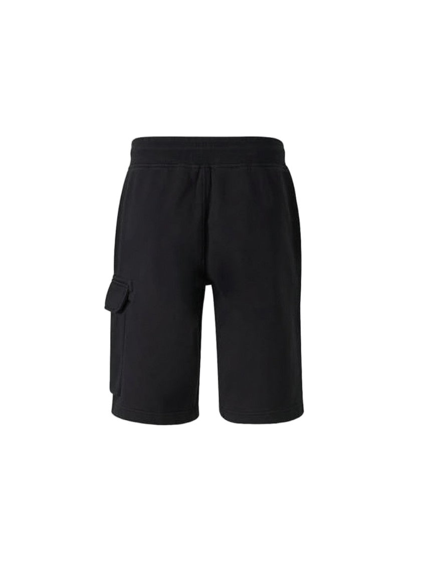 C.P. Company Minimalist Black Shorts With Distinctive Logo Patch