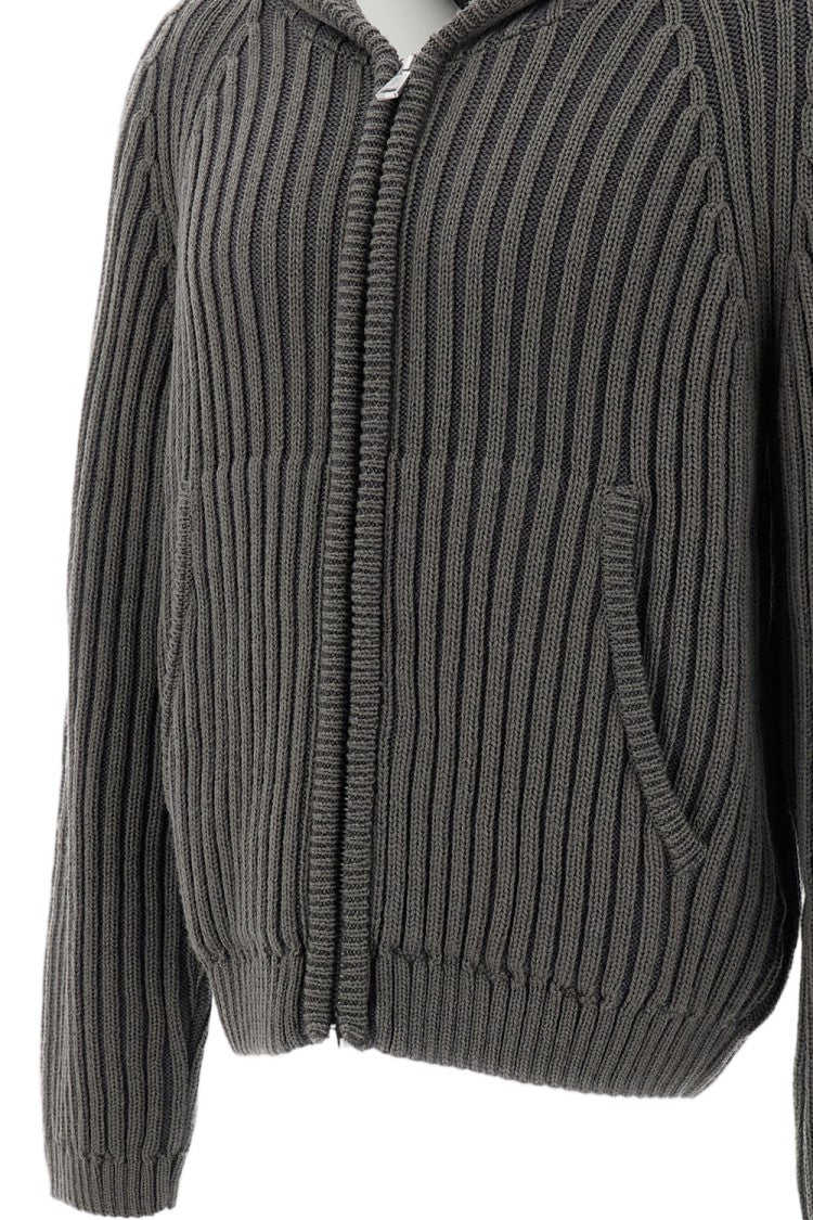 Our Legacy Green Level Ribbed Wool Zip Hoodie