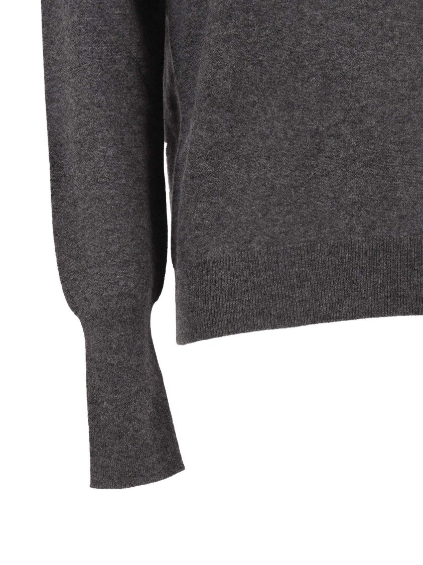 Ballantyne Round Neck Cashmere Pullover With Ribbed Details