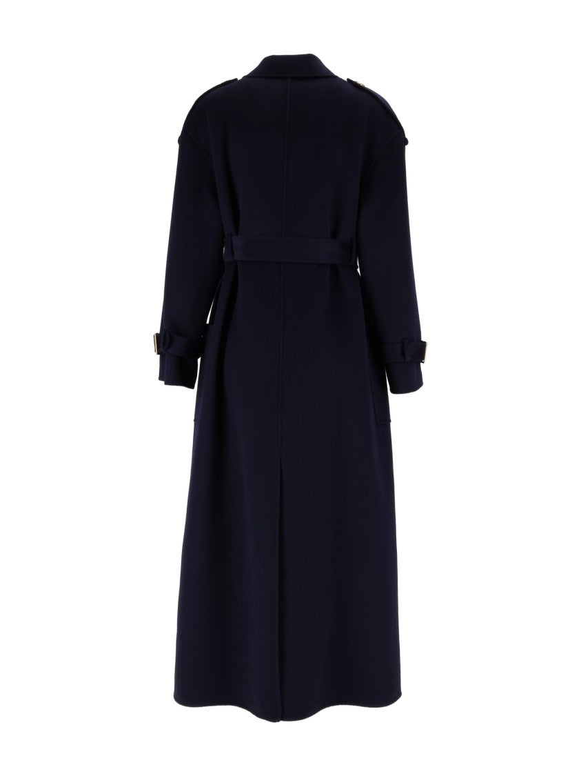 Elisabetta Franchi Double-Breasted Wool Belted Coat