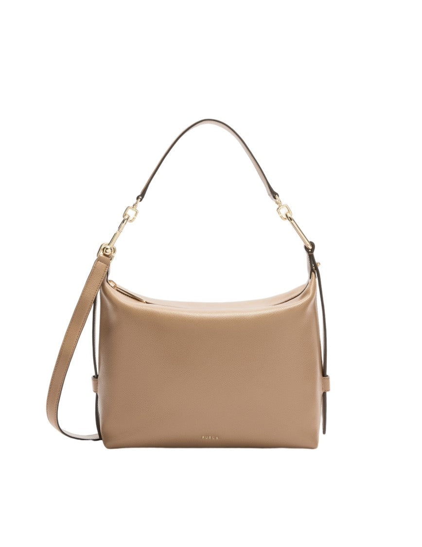 Furla Tonie M Leather Hobo Shoulder Bag, Toffe Color