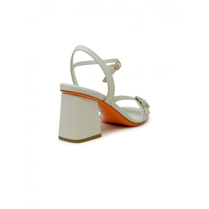 Santoni White Leather Sandal