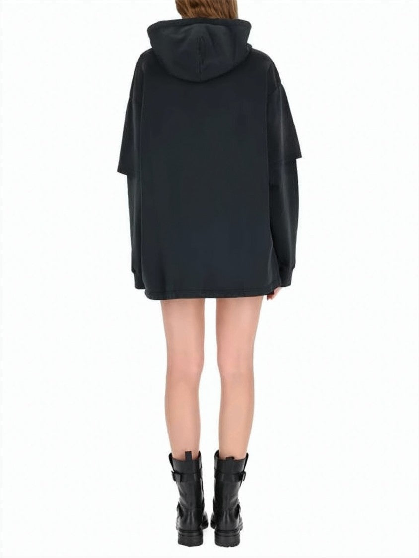 Acne Studios Layered Sleeve Black Oversized Hoodie